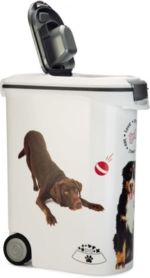 Contenedor para pienso perros con ruedas 20kg 54 litros